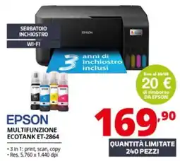 Comet EPSON MULTIFUNZIONE ECOTANK ET-2864 offerta