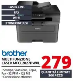 Comet brother MULTIFUNZIONE LASER MFCL2827DWXL offerta