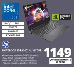 Comet hp NOTEBOOK 15-FA2002NL VICTUS offerta