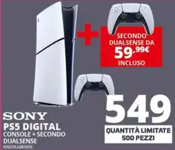 Comet Sony PS5 digital console + secondo dualsense offerta