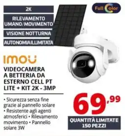 Comet Imou videocamera a betteria da esterno cell PT LITE+KIT 2K-3MP offerta