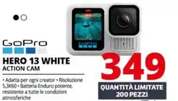 Comet Gopro hero 13 white action cam offerta