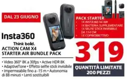 Comet Insta360 action cam X4 starter air bundle pack offerta