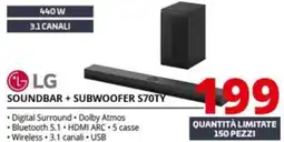 Comet LG SOUNDBAR + SUBWOOFER S70TY offerta