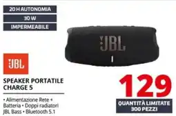 Comet Jbl speaker portatile charge 5 offerta