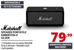 Comet Marshall speaker portatile emberton II silver offerta