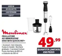 Comet Moulinex FRULLATORE AD IMMERSIONE DD673810 QUICKCHEF+ offerta