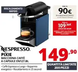 Comet Nespresso pixie macchina caffè a capsule EN127.BL offerta