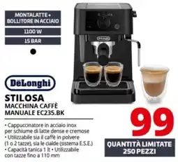 Comet Delonghi stilosa macchina caffè manuale EC235.BK offerta
