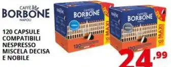 Caffe& borbone 120 capsule compatibili nespresso miscela decisa e nobile