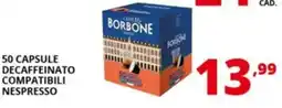 Comet Caffe borbone 50 capsule decaffeinato compatibili nespresso offerta