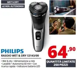 Comet PHILIPS RASOIO WET & DRY S3143/00 offerta