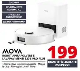 Comet Mova robot apirapolvere e lavapavimenti E20 S pro plus offerta
