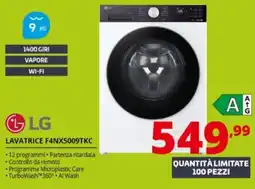 Comet LG LAVATRICE F4NX5009TKC offerta