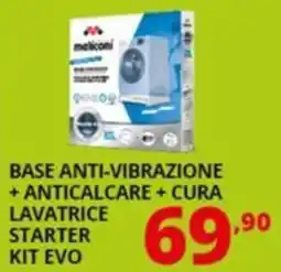 Comet Meliconi base anti-vibrazione +anticalcare + cura lavatrice starter kit evo offerta