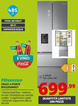 Comet Hisense FRIGO 4 PORTE RF632N4WIE1 offerta