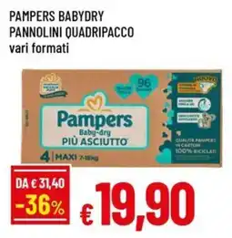 A&O Pampers babydry pannolini quadripacco offerta