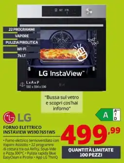 Comet LG FORNO ELETTRICO INSTAVIEW WS9D7651WS offerta