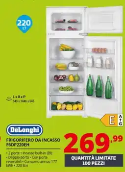 Comet DeLonghi FRIGORIFERO DA INCASSO F6DP220EH offerta