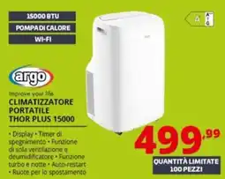 Comet argo CLIMATIZZATORE PORTATILE THOR PLUS 15000 offerta