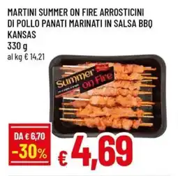 A&O Martini summer on fire arrosticini di pollo panati marinati in salsa bbq kansas offerta