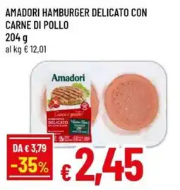 A&O Amadori hamburger delicato con carne di pollo offerta