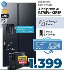 Sinergy SAMSUNG Frigorifero Side by Side Air-Space Al RS70F64KEFEF offerta
