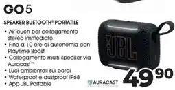 Sinergy JBL Go5 speaker buetooth portatile offerta