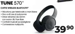 Sinergy JBL Tune 570 cuffie wireless bluetooth offerta