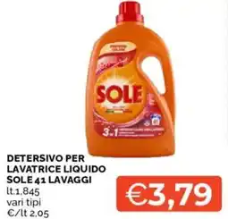 Mercatò Detersivo per lavatrice liquido SOLE offerta