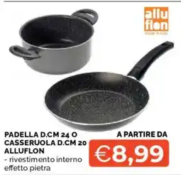 Mercatò Padella d.cm 24 o casseruola d.cm 20 ALLUFLON offerta