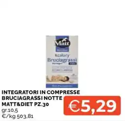 Mercatò Integratori in compresse bruciagrassi notte MATT&DIET offerta