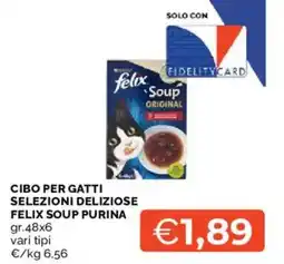 Mercatò Cibo per gatti selezioni deliziose felix soup purina offerta