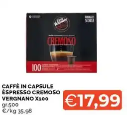 Mercatò Caffè in capsule èspresso cremoso VERGNANO X100 offerta