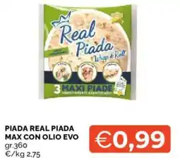 Mercatò Piada real piada max con olio evo offerta