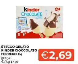 Mercatò Stecco gelato kinder cioccolato FERRERO X4 offerta