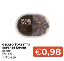 Mercatò Gelato, sorbetto SAPER DI SAPORI offerta