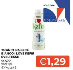 Mercatò Yogurt da bere bianco i love kefir SVELTESSE offerta