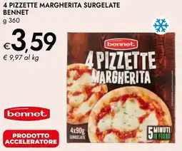 Bennet 4 pizzette margherita surgelate BENNET offerta
