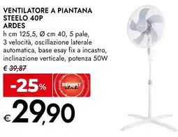Bennet Ventilatore a piantana steelo 40P ARDES offerta