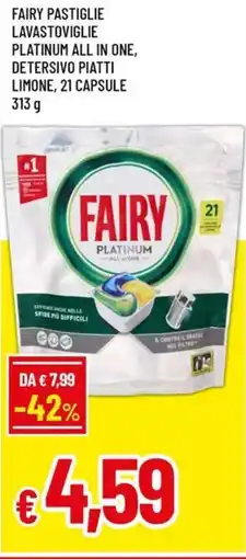 A&O Fairy pastiglie lavastoviglie platinum all in one, detersivo piatti limone offerta