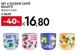 Bennet Set 4 tazzine caffè BIALETTI offerta