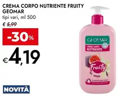 Bennet Crema corpo nutriente fruity GEOMAR offerta