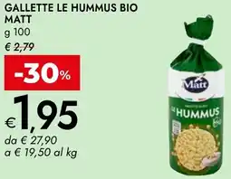 Bennet Gallette le hummus bio MATT offerta