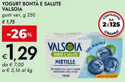 Bennet Yogurt bontà e salute VALSOIA offerta
