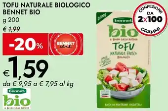 Bennet Tofu naturale biologico BENNET BIO offerta