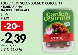 Bennet Polpette di soia vegane o cotoletta vegetariana GARDEN GOURMET offerta