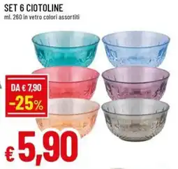 A&O Set 6 ciotoline offerta