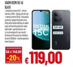 A&O XIAOMI REDMI 15C 4G BLACK offerta