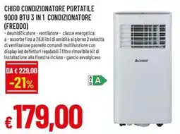 A&O Chigo condizionatore portatile 9000 btu 3 in 1 condizionatore (freddo) offerta